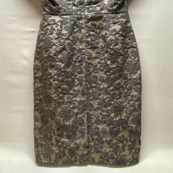 Banana Republic Dress Women's Size 4 Grey Lace Brocade Sheath Midi Fitted NWT - Picture 6 of 10